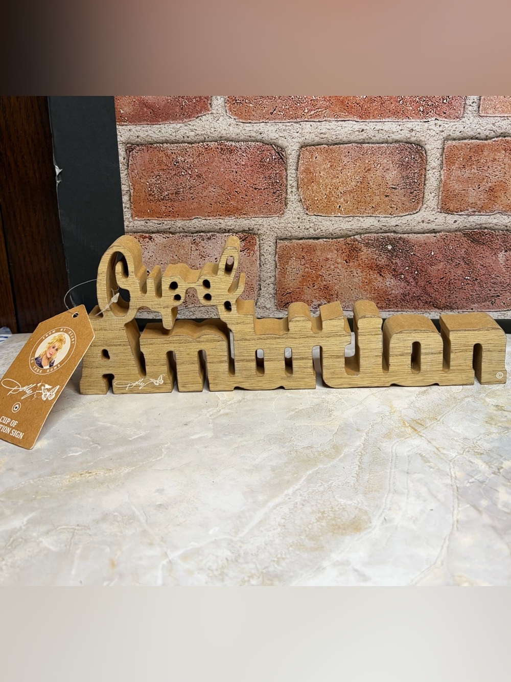 Dolly Parton “Cup of Ambition” Wooden Sign - Picture 5 of 5
